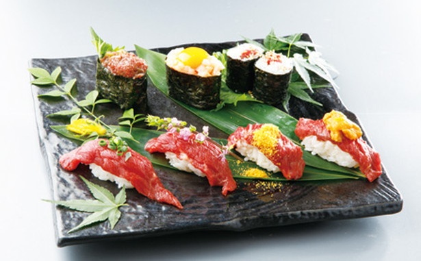 「特選桜肉の握り寿司」(1200円)/博多料理 椿