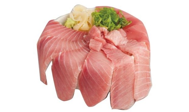 「魚がし料理 まぐろ亭」の「特上中トロ丼」(1000円)はまぐろ版“ナイアガラの滝”!?