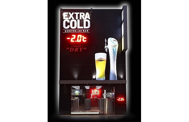 店舗はこんな感じ！ビールの温度によって、店外の温度計が変わるシステムだ