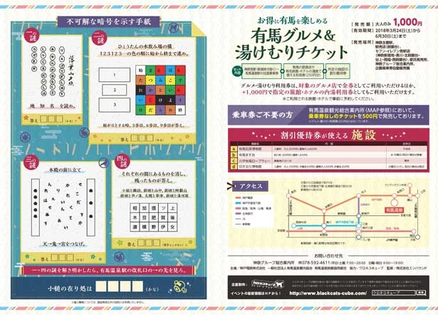 有馬温泉への交通手段に合わせて、2種類のチケット(500円と1000円)が販売されている