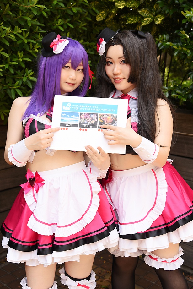 『Fate/Grand Order』の間桐桜(左：雨路さん)と、遠坂凛(右：わだちりんさん)