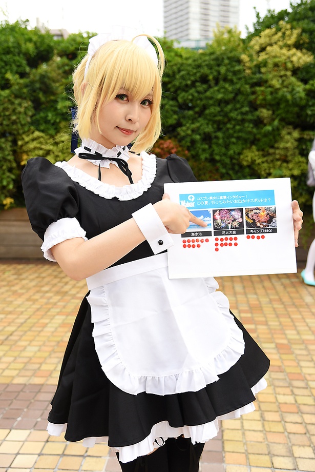 『Fate/hollow ataraxia』のセイバー(メイドver.)に扮する ほずきちさん