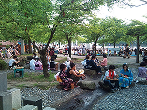 眺めがいい人気エリア・桜之宮公園北側の18時ごろ/桜之宮公園