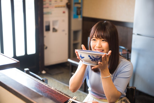 カップ麺もよく食べるという、かおたん