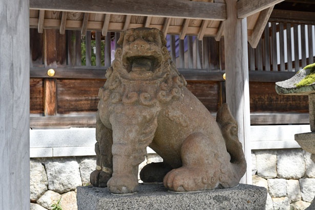 神門前の石造狛犬は鎌倉時代の名作で重要文化財に指定/元伊勢 籠神社