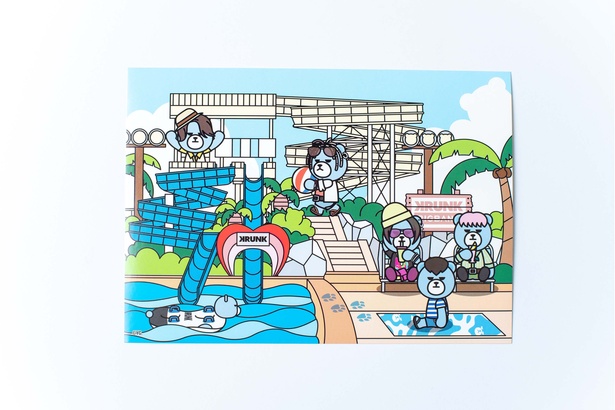 プールエリア限定のオリジナルステッカー