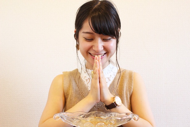 「ごちそうさまでしたっ」おいしいプリンアラモードに大満足♪