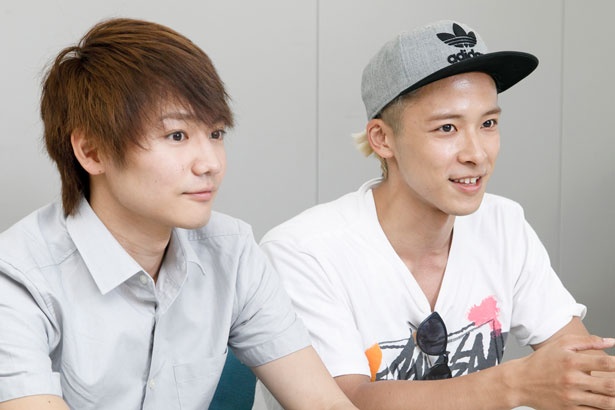 「第1回企画公演 with 人狼TLPT S『MISSION EPISODE 1 “FIRST CONTACT”』」の魅力について語る馬越琢己、岡進太郎