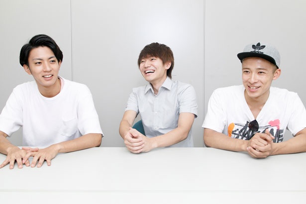 「第1回企画公演 with 人狼TLPT S『MISSION EPISODE 1 “FIRST CONTACT”』」の魅力について語る松島勇之介、馬越琢己、岡進太郎
