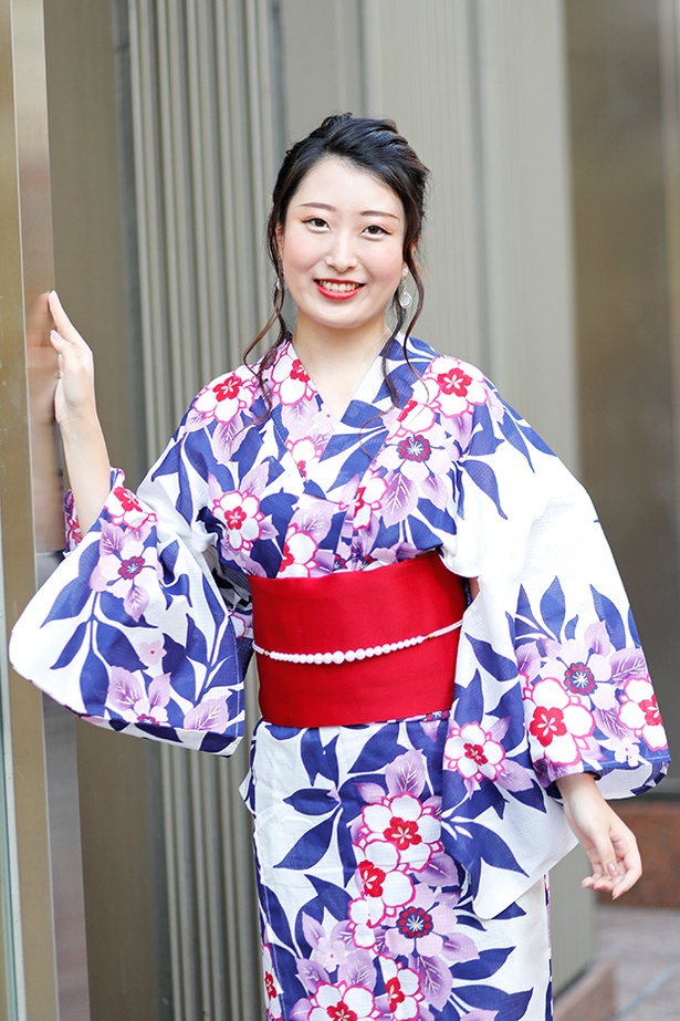 福岡の花火大会で見つけた浴衣美人