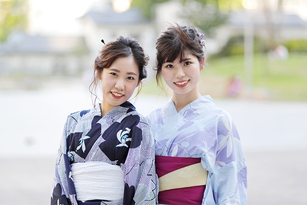 福岡の花火大会で見つけた浴衣美人