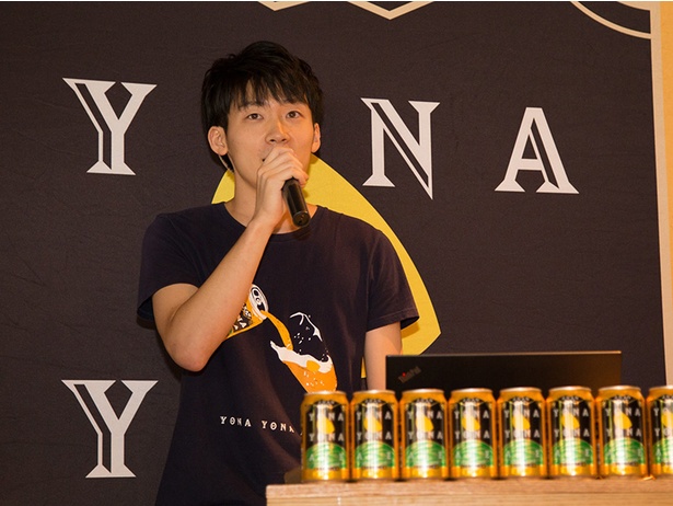 「チーム“ビール”ディング by よなよなエール」のプロジェクトリーダーを務める、ヤッホーブルーイングの渡部翔一氏