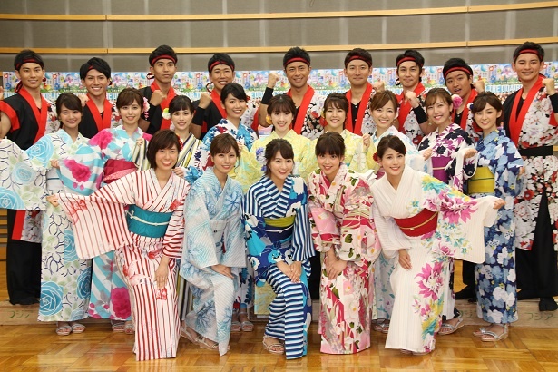 華やかなパフォーマンスを見せた、お台場ワンガン娘’18と四代目オマツリ男アナ