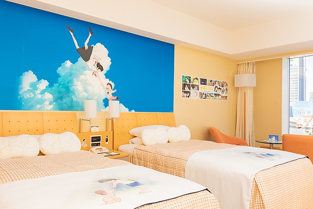 東京ドームホテル内に設けられた「未来のミライ」コラボレーションルーム(写真はツイン)
