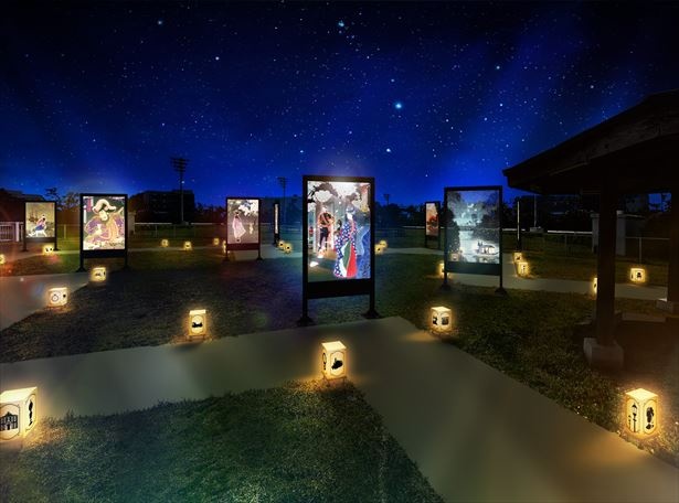 “遊べる夜の美術館”をイメージした「明治サプライズ迷路」
