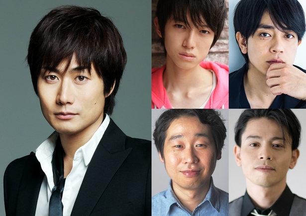 戸次重幸(左)のソロプロジェクト第4弾「MONSTER MATES」に本郷奏多(上段左)、青柳翔(上段右)、前野朋哉(下段左)、吉沢悠(下段右)の出演が決定