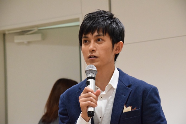 HTB2018年秋の改編会見での菊地友弘アナウンサー