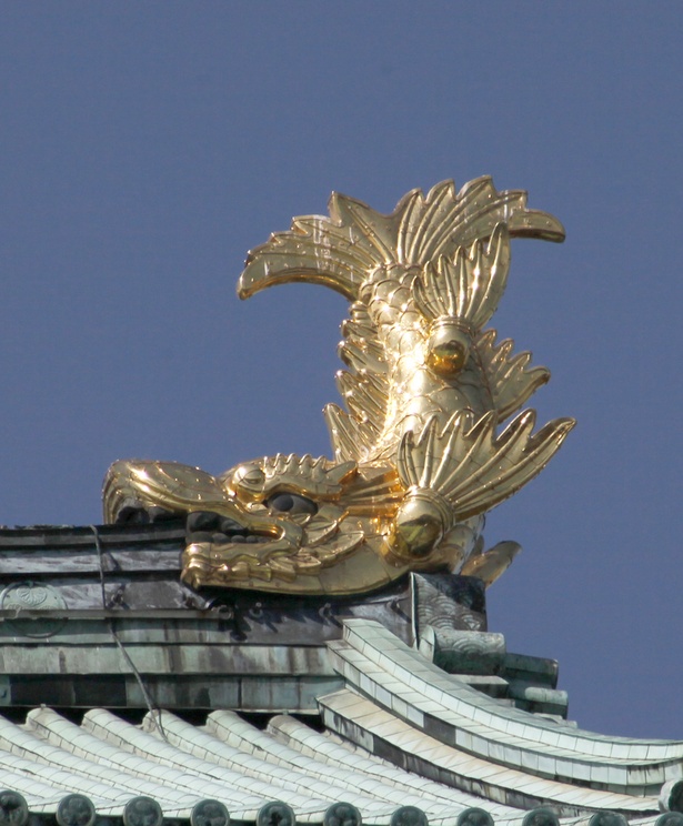 総重量1215kg。名古屋城の南側にあるのが雌で、雄よりもうろこの枚数が多い