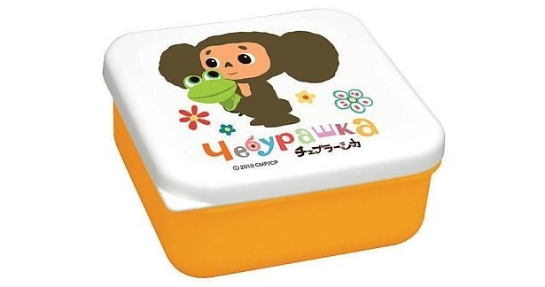 「チェブラーシカ デザートケース」（ガム6個入り）はフタを外せば電子レンジでの使用もOK！
