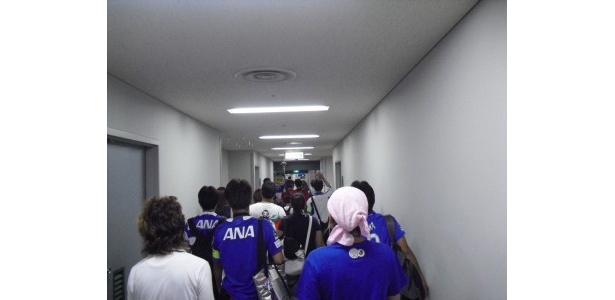 ミックスゾーンを進むと突然マリノスケが現れた。仕込みなしの本当に偶然でした