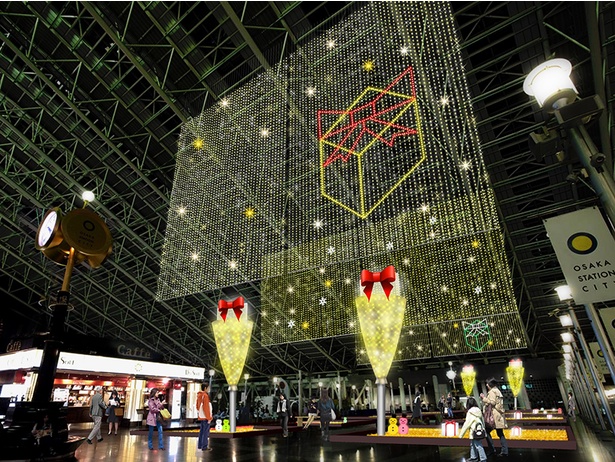 大阪ステーションビル「時空の広場」のイルミネーションイメージ