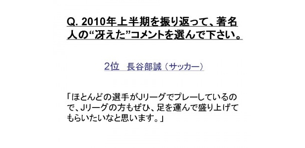 【結果】“冴えたコメント”のトップ10はコチラ
