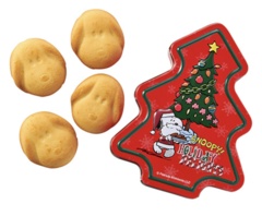 「PEANUTS スヌーピー クリスマスツリー缶 (クッキー)」(756円)