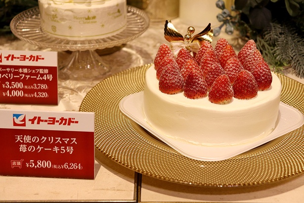 【写真を見る】苺が贅沢にデコレーションされた「天使のクリスマス 苺のケーキ5号」