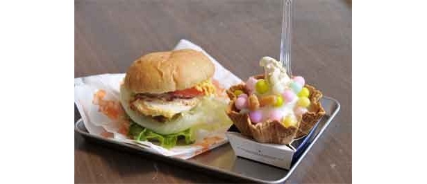 島と瀬戸内の特産を盛り込んだ、めおんバーガーなどご当地グルメも発見！