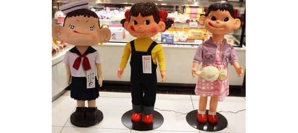 3代のペコちゃんが並ぶと、比較できて楽しい