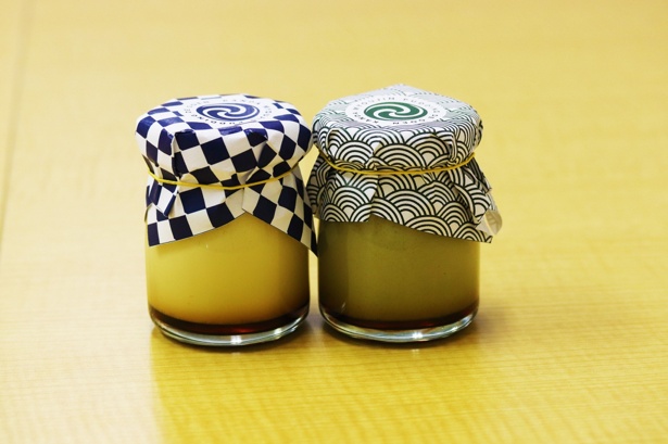 神社境内で毎日作っている「明神プリン」(税抜352円)