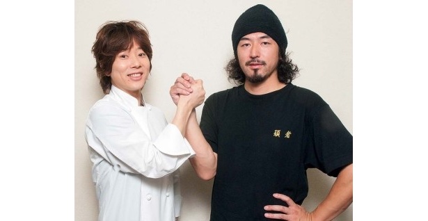 イケメンシェフ川越達也氏と濃厚魚介トンコツの元祖「頑者」の店主・大橋英貴氏