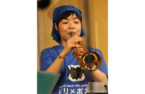 500人を超える応募の中から、見事オーディションを勝ち抜いた山田花子。きれいな音色のトランペットを披露