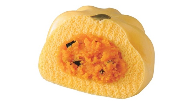 どこからどう見てもカボチャという、超ビジュアル系の中華まん「えびすかぼちゃまん」(108円・10月26日(火)発売)も、ミニストップから登場