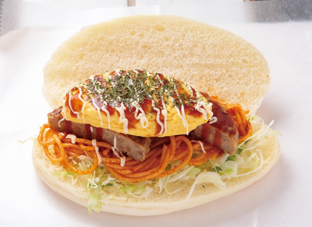 ナポリタン、ハンバーグ、チーズオムレツ入り！お子様ランチをイメージした「洋風ハンバーグ」(410円)/「わしの津こっぺ」