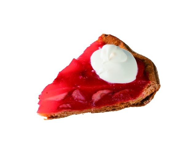 ストロベリーパイに生クリームを乗せて食べるオクラホマ州の代表スイーツ「ストロベリーパイ」(税抜700円)