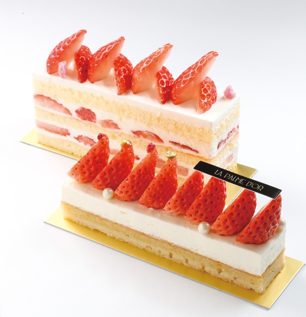 ｢苺ショートケーキ(上)｣(540円)、「苺とマスカルポーネ(下)」(540円) / プティ シャトー ラ・パルム・ドール(三重県津市)