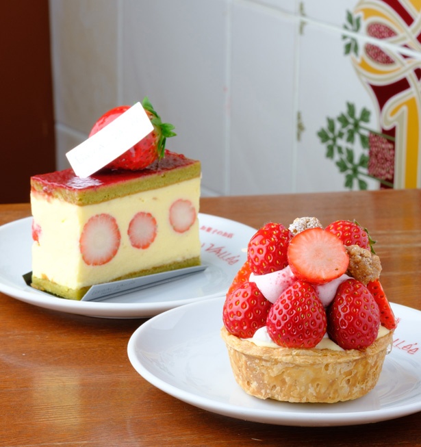 ｢フレジェピスターシュ(左)｣(500円)、「苺のクリームパイ(右)」(490円) / お菓子のお店 Gateau Vallee(三重県東員町)