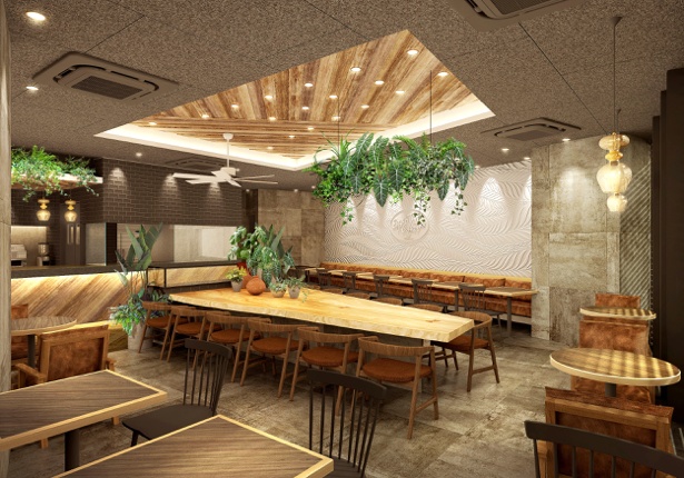 店内は開放的で落ち着いた空間になっている