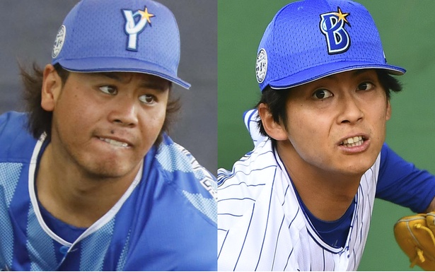 「ボケ」と「ツッコミ」の関係という濱口遥大選手(左)と寺田光輝選手