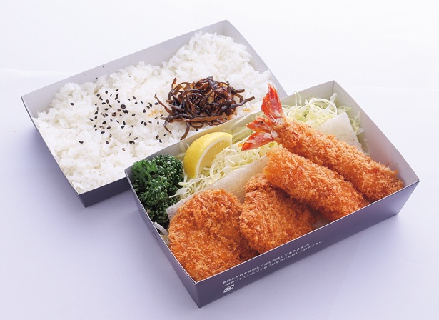 ひれ海老弁当(1018円)。ヒレカツ×エビフライの食べ応えのあるセット/ジェイアール京都伊勢丹