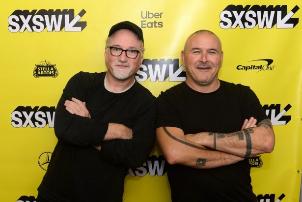 SXSWに登場したデヴィッド・フィンチャー(左)とティム・ミラー