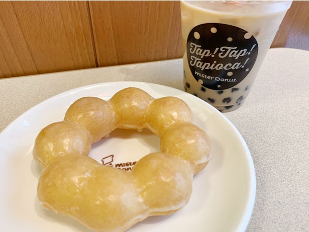 「タピオカ ミルクティ」(486円)×「ポン・デ・リング」(108円)