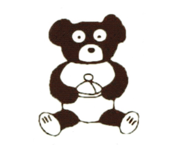 マスコットのクマは、先代の娘・邦子さんが小学生のころに描いた。手にはマロンが！