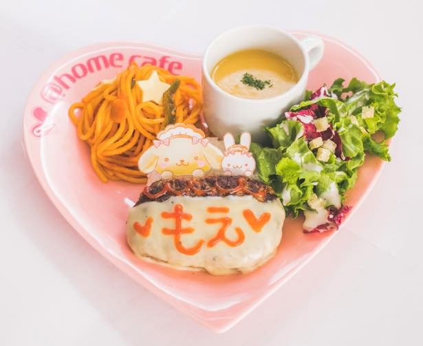 プリンとパウダーのなかよしハンバーグプレート(税抜1300円)