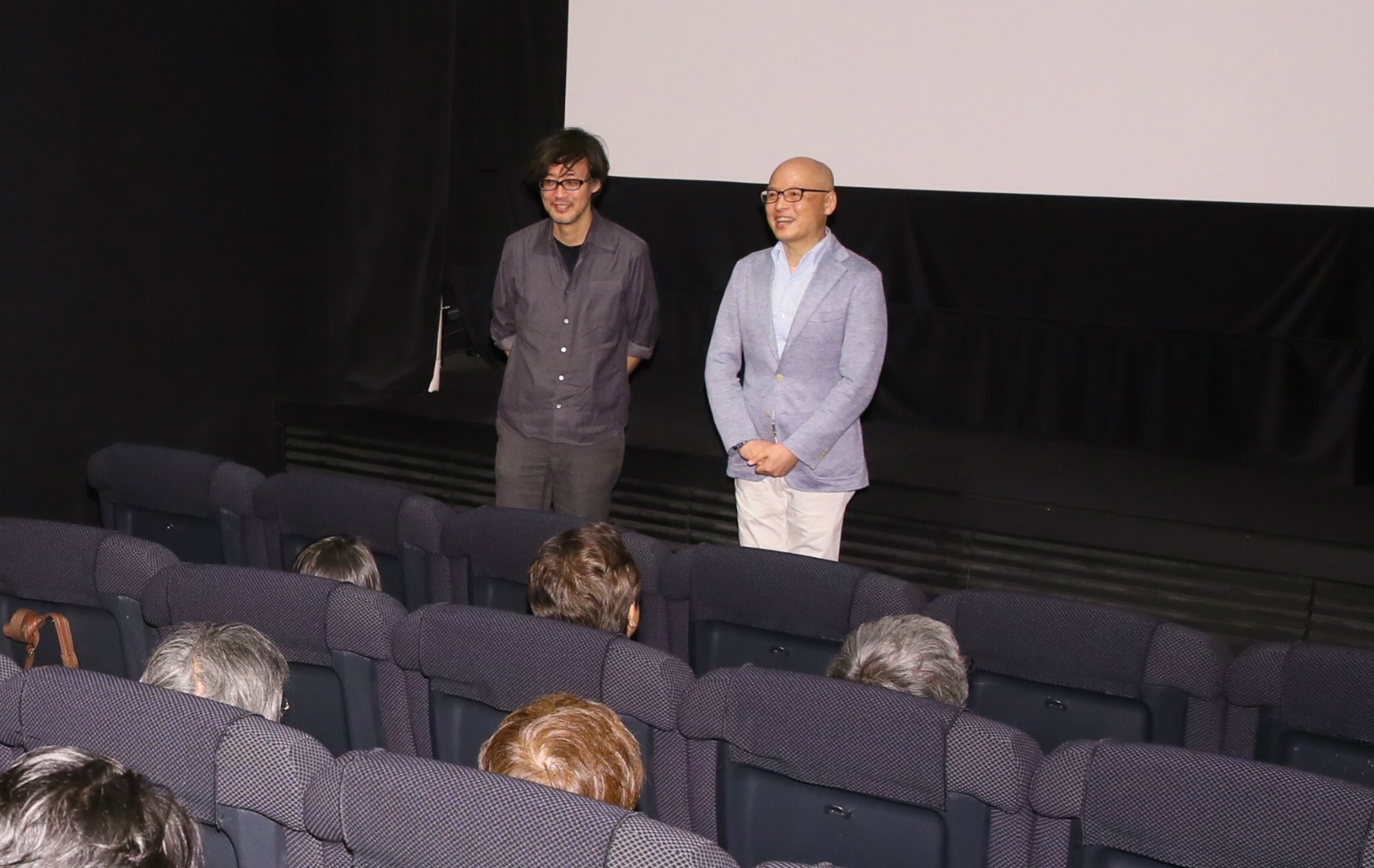 上映前に挨拶をおこなった山崎貴監督と原作者の三田紀房