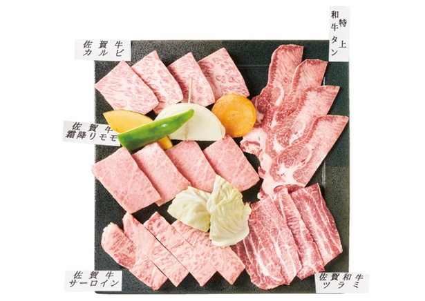 特選和牛セット(4298円)。佐賀牛サーロインはまるでステーキ！/ 上場亭 西中洲店