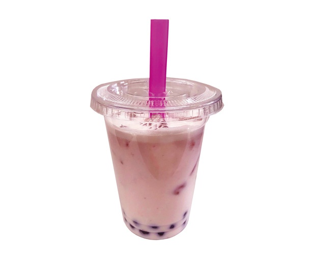 タピオカ入りドリンク「いちごみるく」(500円) / 観光農園花ひろば