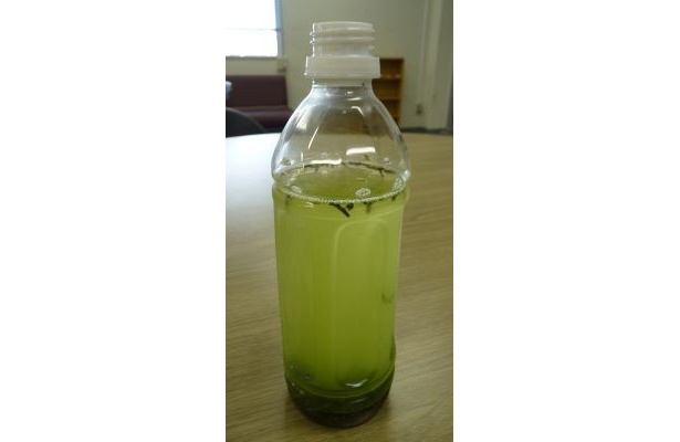 そのあと茶葉を浮遊させるため10～15分程度置きます。これでうま味、甘み、香りのあるおいしい緑茶に！
