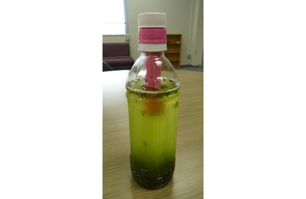 最後にキャップを閉めて軽く振れば水出し緑茶の完成です！